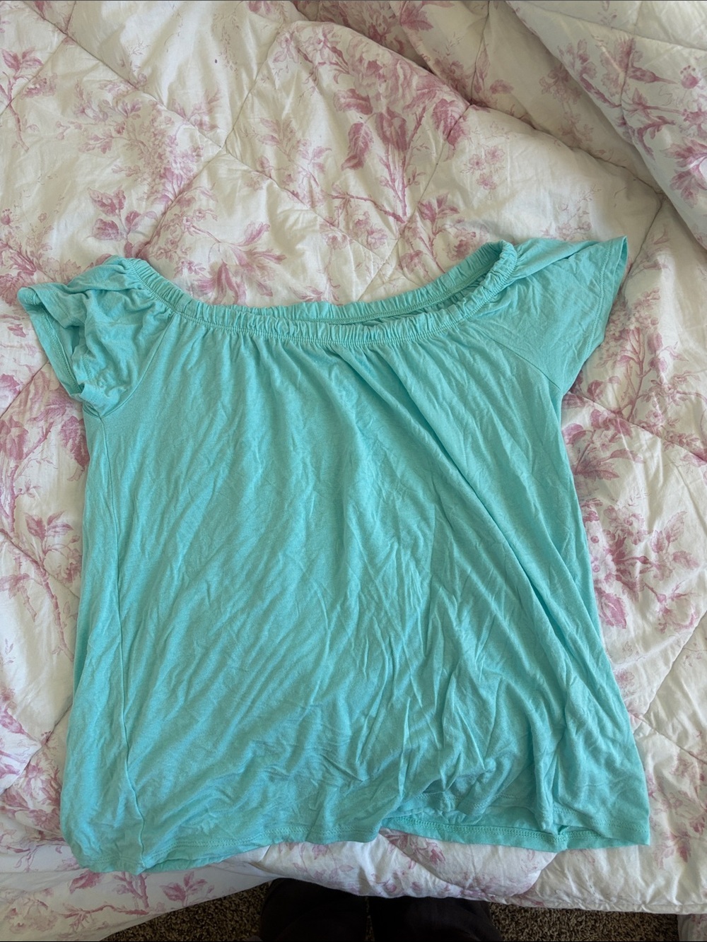 Hollister Aqua Off-Shoulder Tank Top